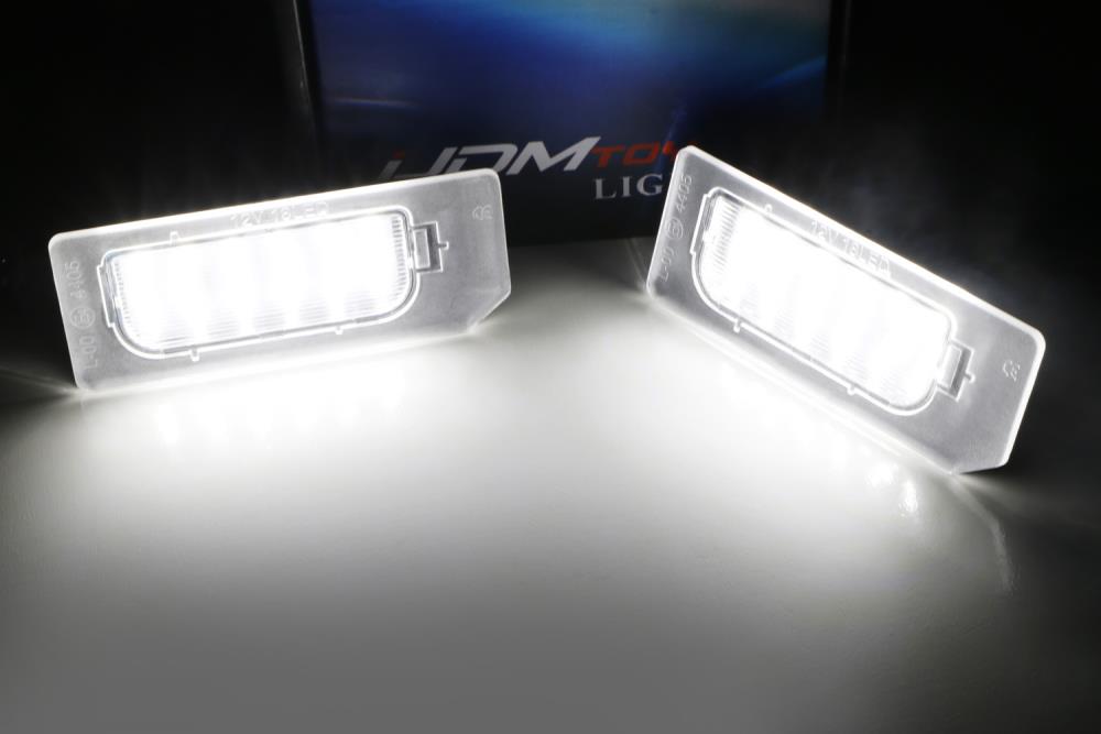 OEM-Fit 3W Full LED License Plate Light Kit For 2011-2017 Mitsubishi Outlander Sport ASX RVR, Powered by 18-SMD Xenon White LED Diodes-iJDMTOY