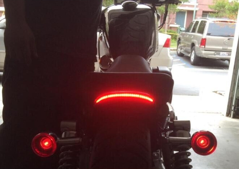 Universal 8" LED Tail Brake, L/R Turn Signal Light Strip For Motorcycle Bike ATV