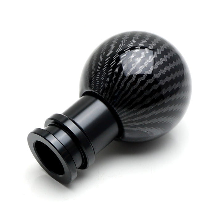 Carbon Fiber Pattern Ball Gear Shift Knob w/ Black Base Universal Fit 5 6 Speed