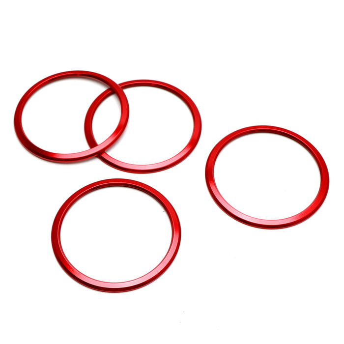IJDMTOY 4-Piece Red Aluminum A/C Vent Trim Rings For 2016-2023 Chevy Camaro (6th Gen)