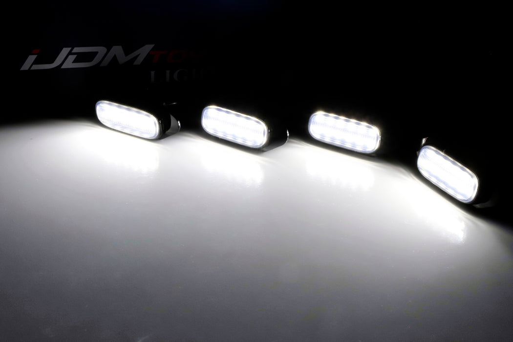 4pc Smoked TRD Style Front Grille White LED Lighting Kit For Toyota 2019-up RAV4