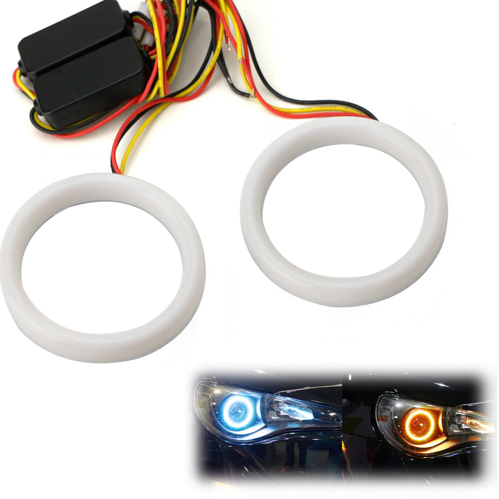 Amazon.com: Everbrightt 1-Pair White 60MM 45SMD LED Vehicle Car Angel Eyes  Halo Ring Lights Lamps with Shell : Automotive