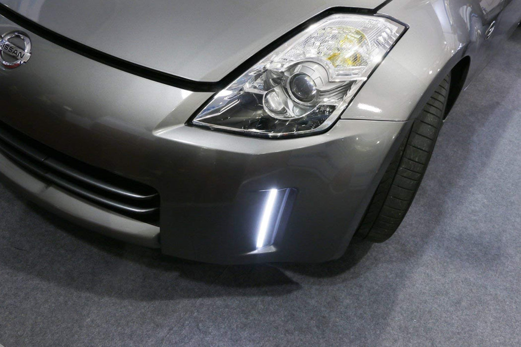 Direct Fit 370Z Style White LED Daytime Running Lights For 06-09 Nissan 350Z LCI