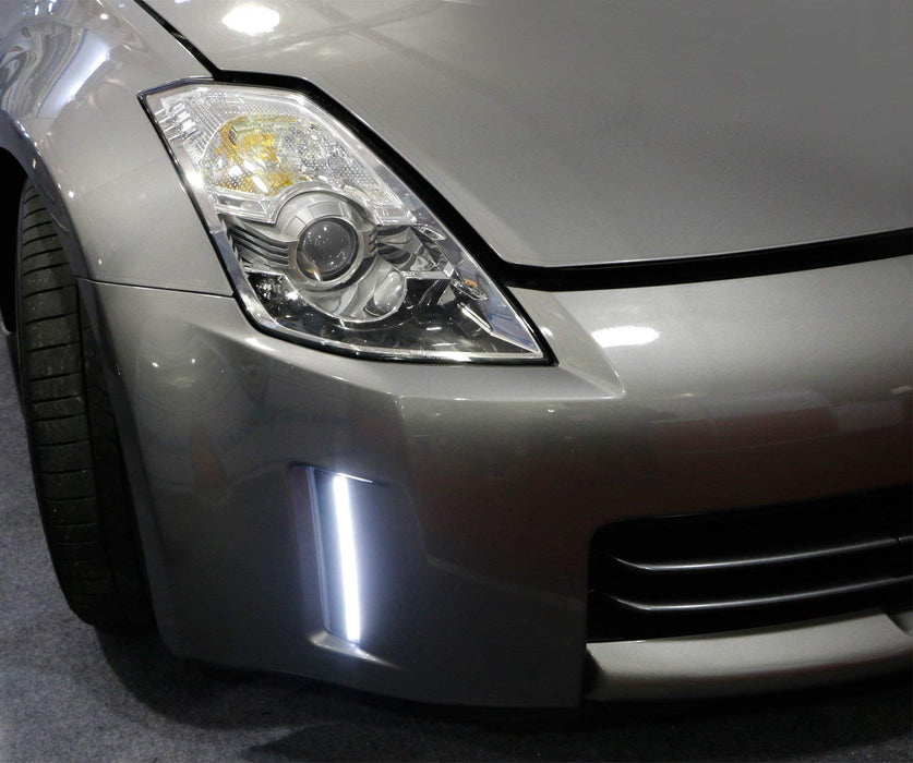 Direct Fit 370Z Style White LED Daytime Running Lights For 06-09 Nissa ...
