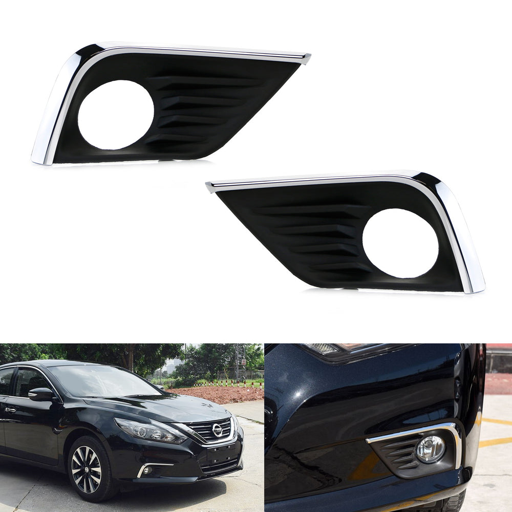 Chrome Headlight Bezel Trim Covers For Nissan Altima – Front Lamp Eyebrow Accents