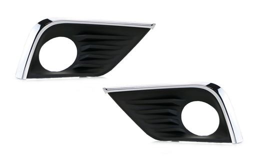 Pair LH RH OEM-Spec Fog Lamp Bezel Covers w/ Chrome Trim For 16-18 Nissan Altima