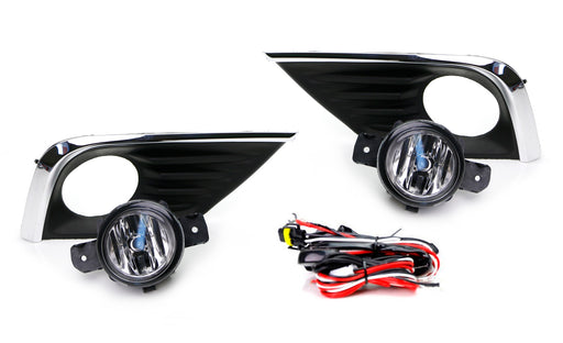 Complete Clear Lens Fog Light Kit w/Bezel Covers Wirings For 16-18 Nissan Altima