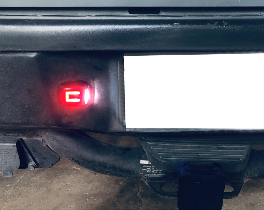 White w/Red LED License Plate Lights For 1st Gen Nissan Xterra Frontier Navara