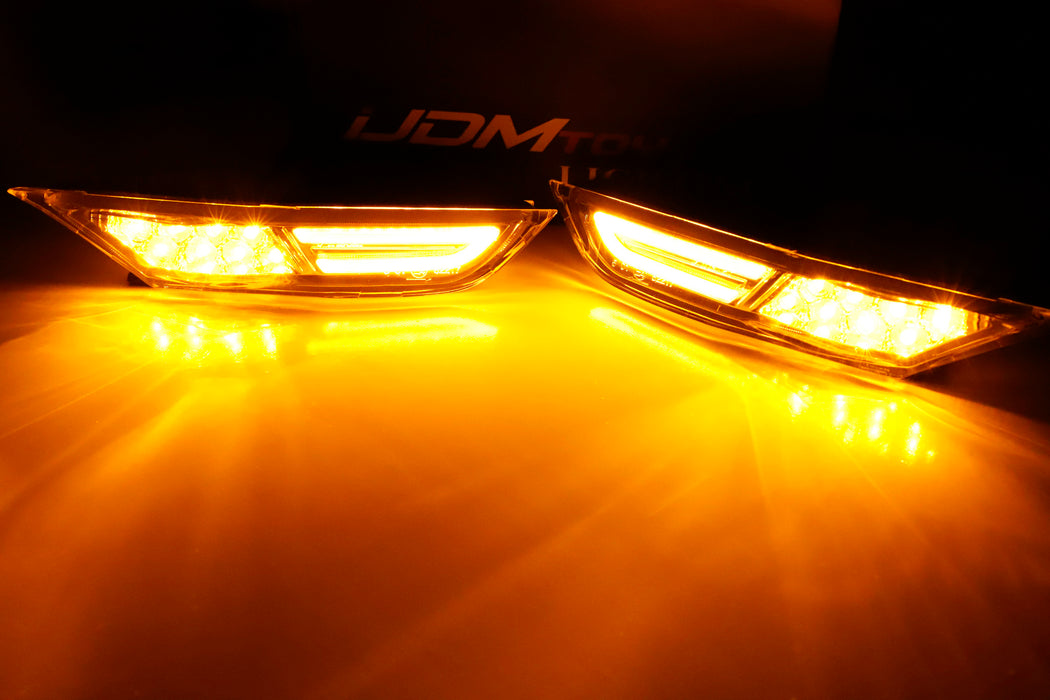 thumbnail image 2 of Clear & Amber LED Side Marker Lights For 2008-2024 Nissan GT-R R35 - Front Pair 2 of 6