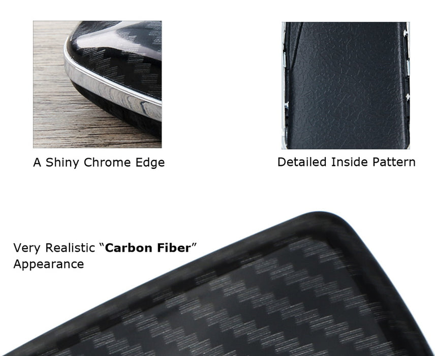 Black "Carbon Fiber" Key Fob Cover For Nissan Infiniti Oval Shape 2/3/4/5 Button