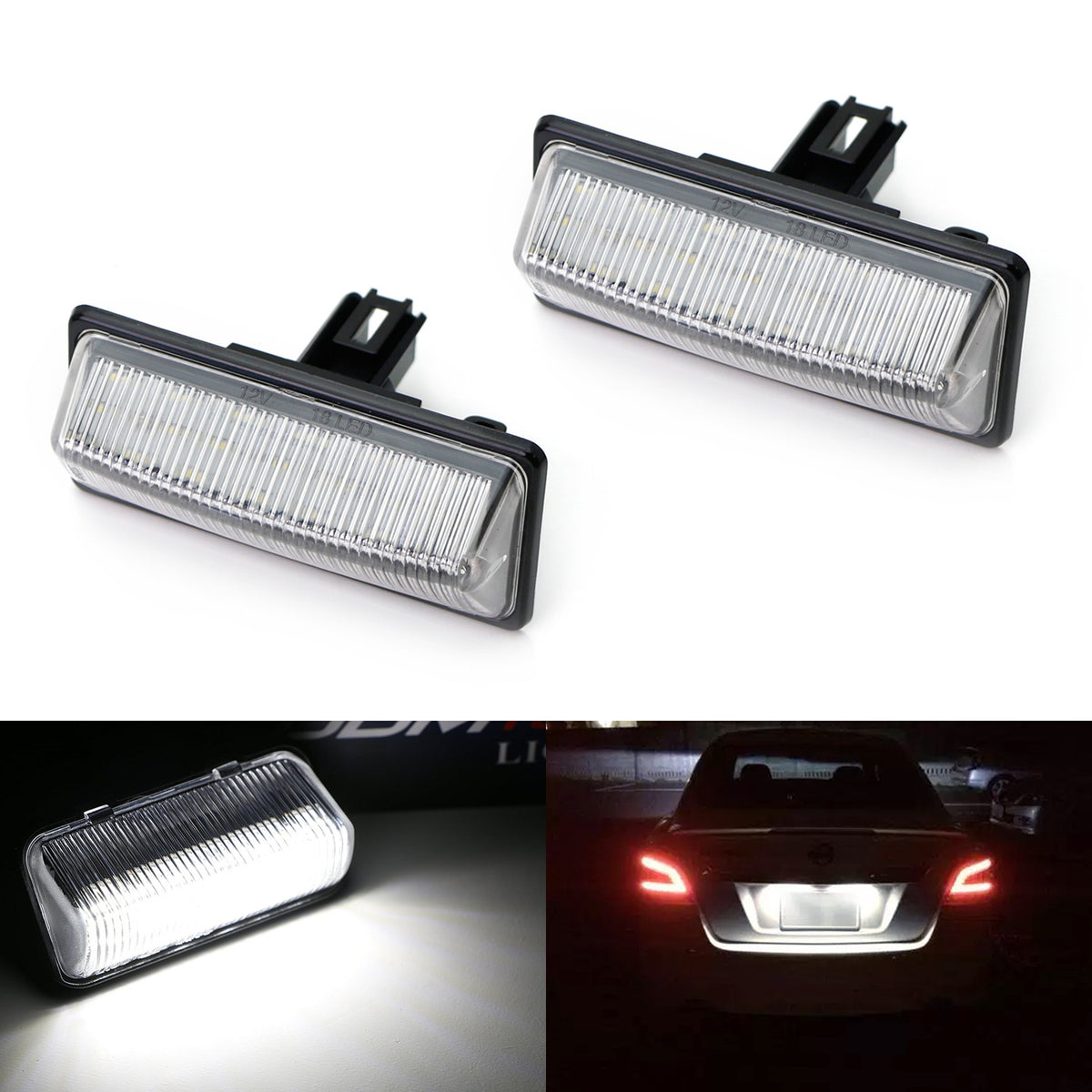  Pair 18 SMD LED Rear Number License Plate Lights for Volvo C30  2008-2013 White : Automotive