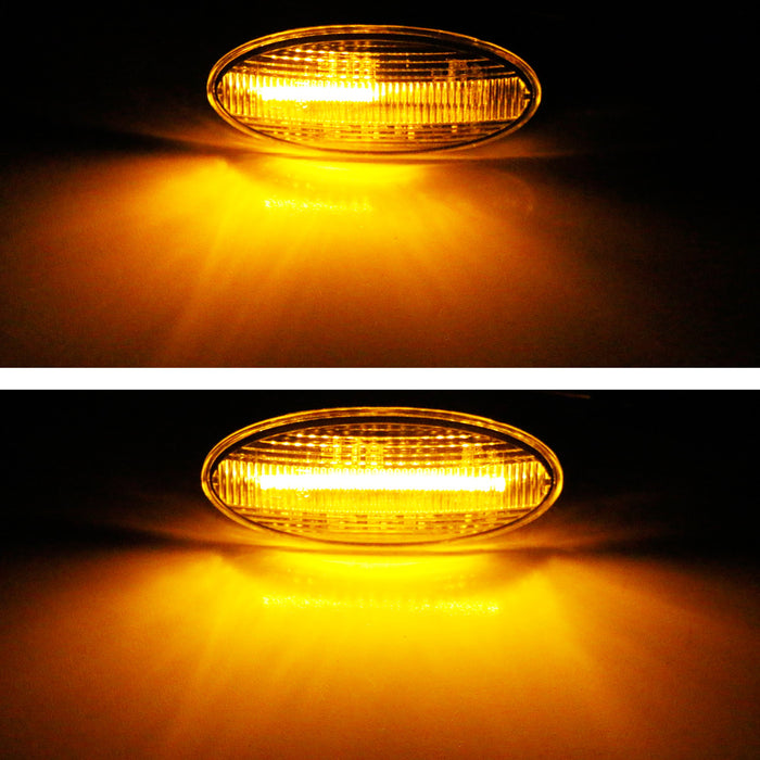 iJDMTOY Euro Smoked Lens Sequential Blink Amber LED Fender Side iJDMTOY Euro Smoked Lens Sequential Blink Amber LED Fender Side