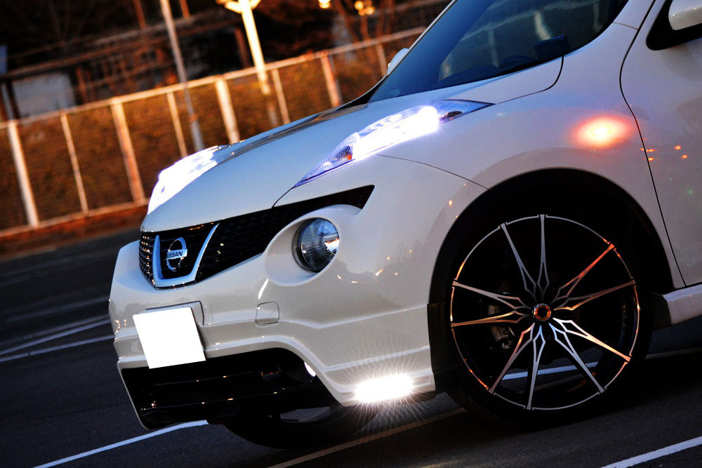 HDC Autosports Clear White LED Fender Turn Signal Side Markers For Nissan Juke Cube Leaf