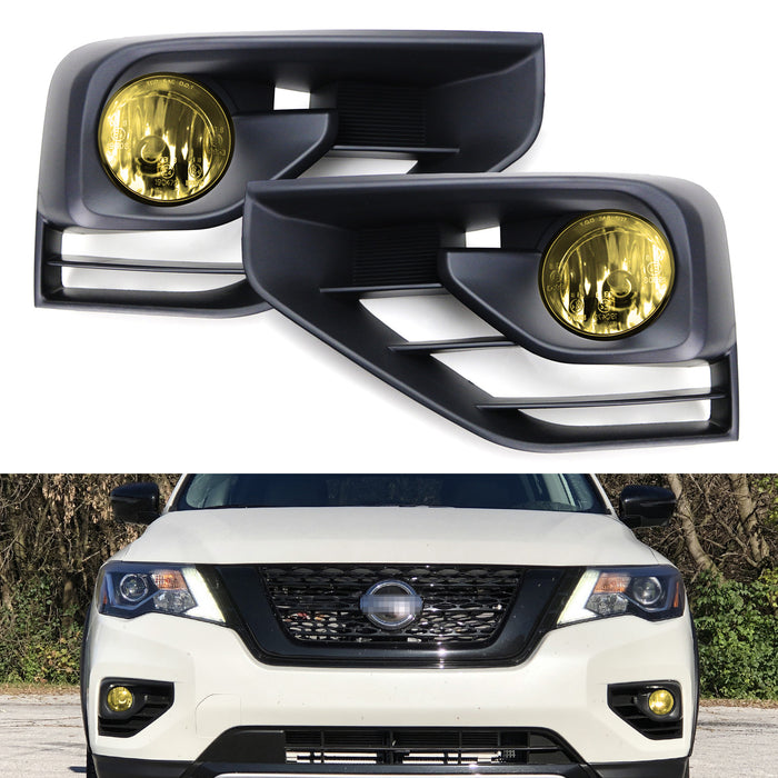 OE-Spec Yellow Lens Fog Light Kit w/ Bezel, Switch For 2017-20 Nissan Pathfinder