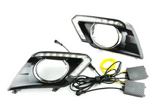 Switchback LED Daytime Running Light/Turn Signal Bezels For 14-16 Nissan Rogue