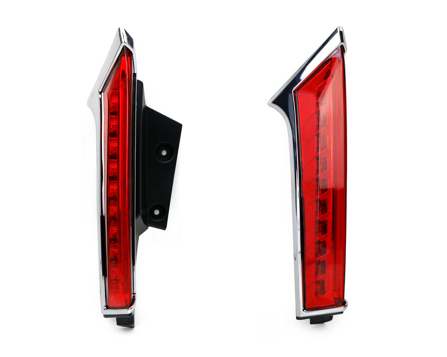 Red Lens Full LED Rear Windshield Side Pillar Tail Brake Lights For Ni