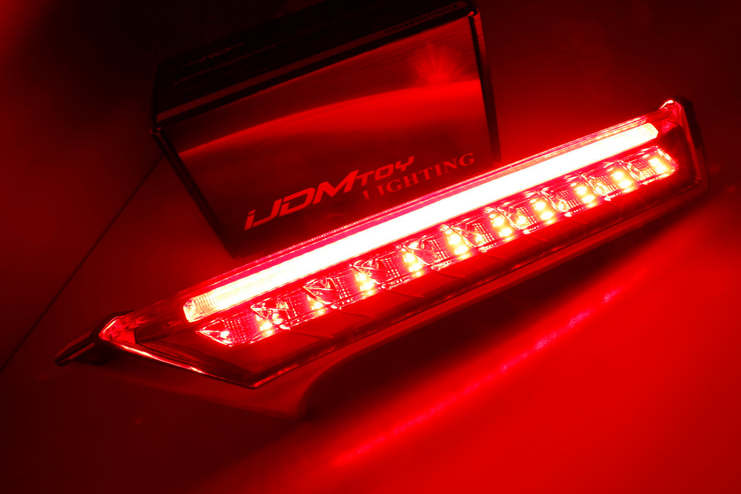 Red Lens Full LED Rear Windshield Side Pillar Tail Brake Lights For Ni