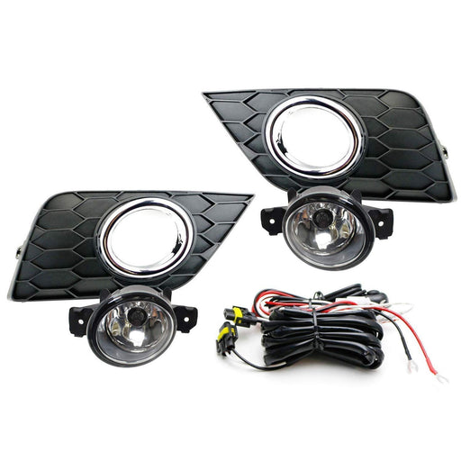 Complete Set Clear Lens Fog Lights Foglamp Kit For 16-20 Nissan Sentra Facelift