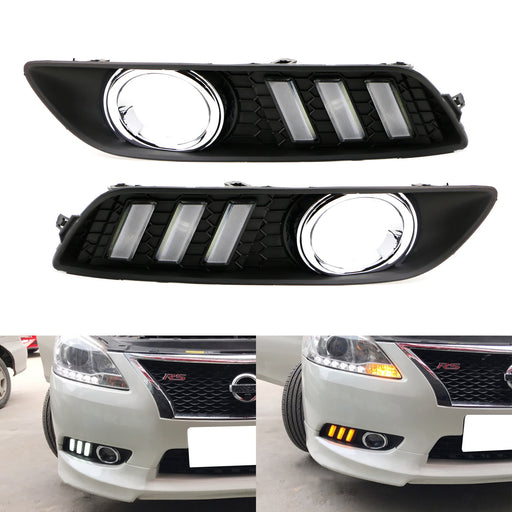 Switchback LED Daytime Running Light Kit w/Turn Signal For 2013-15 Nissan Sentra