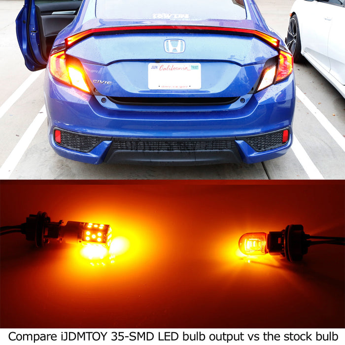 AUXITO 7507 PY21W LED Turn Signal Bulbs For Honda Accord 2018-2020 – No Hyper Flash, Amber 3000K, Plug & Play