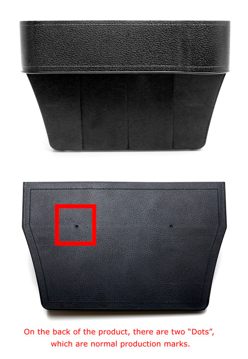 (1) Black PVC Console Side Pocket Organizer, Car Seat Catcher w/ Cup Holder