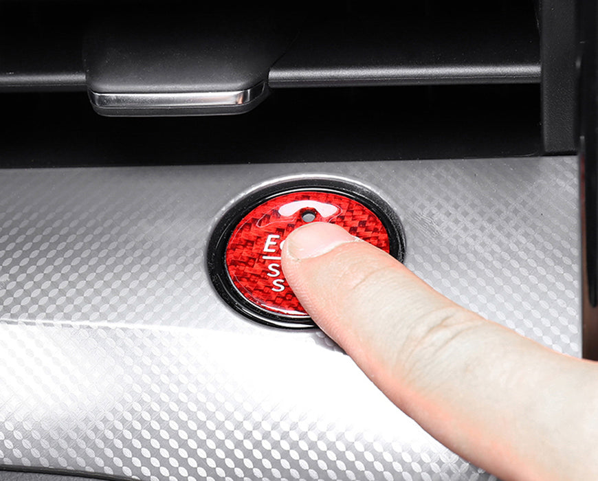 Ford Raptor Ranger Start Button Red Real Carbon Fiber Keyless Engine Push Start Button For Ford F-150 ...