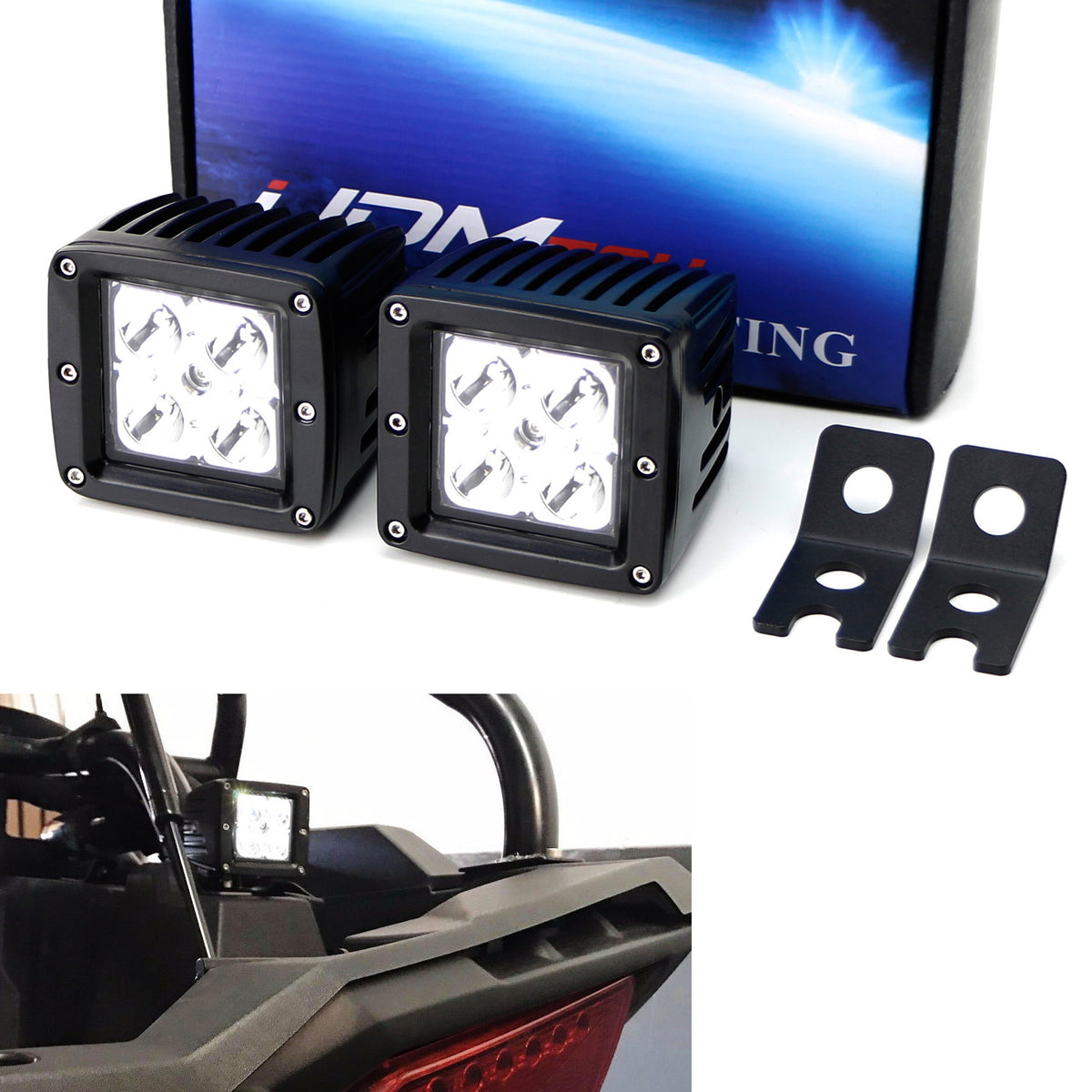 LED Rear Backup/Reverse/Search Light Kit For 14up Polaris RZR XP 1000