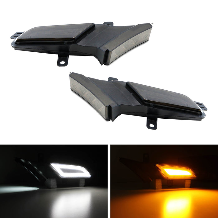 Smoked Amber/White Switchback LED Side Marker Lights For 07-10 Porsche Cayenne