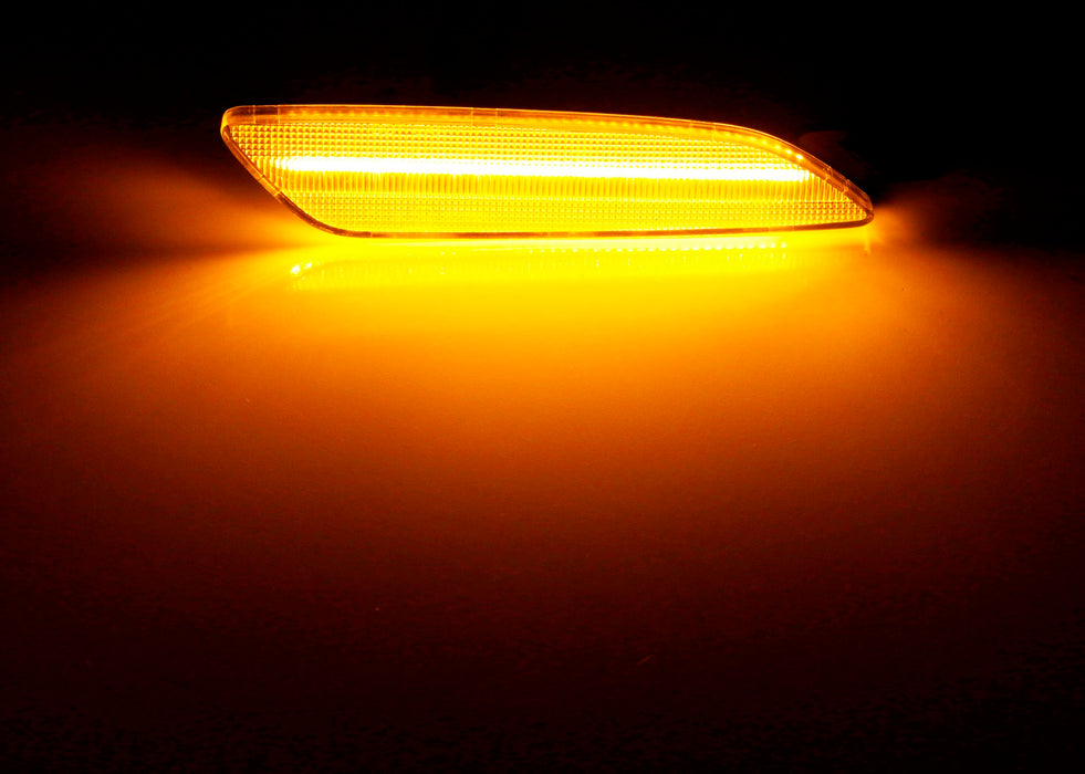 Clear Lens Amber Full LED Bumper Side Marker Light Kit For 15-18 Porsche Cayenne