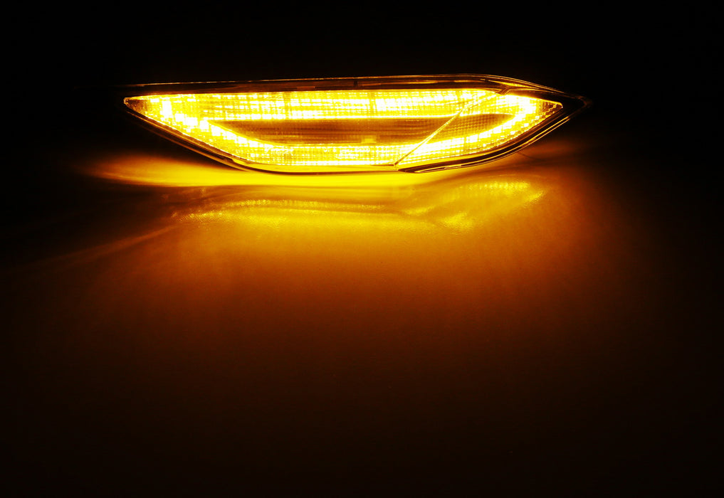 Clear Lens Full Amber LED Side Marker Light Assemblies For 11-14 Porsche Cayenne
