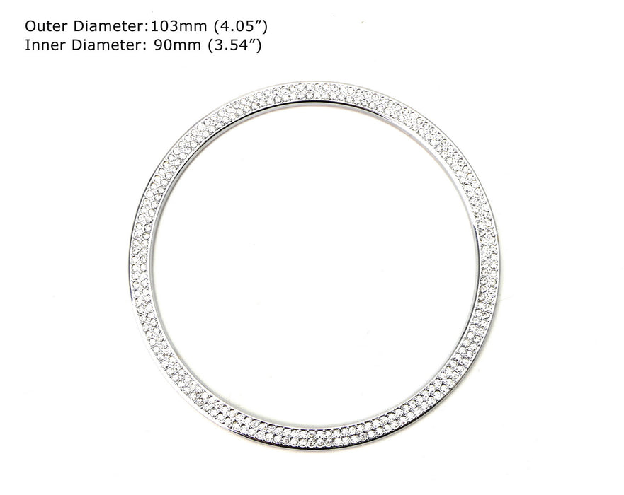 Crystal Silver Chrome Steering Wheel Ring Decor For Cayenne Macan Cayman 911 718