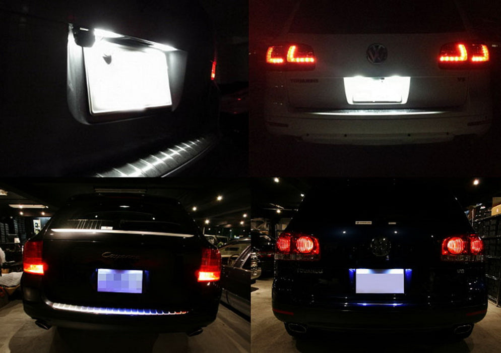 White Exact Fit LED License Plate Light Lamps For Porsche Cayenne VW Touareg etc