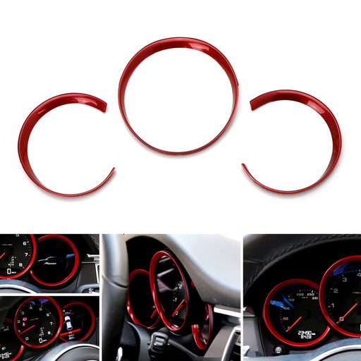 Red Dashboard Gauge Surrounding Ring Decoration Trim For 2014-2022 Porsche Macan