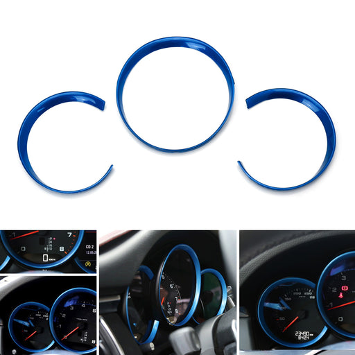 Blue Dashboard Gauge Surrounding Ring Decoration Trim For 2014-22 Porsche Macan