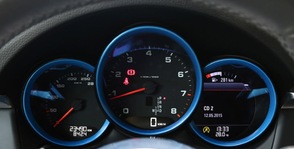 Blue Dashboard Gauge Surrounding Ring Decoration Trim For 2014-22 Porsche Macan