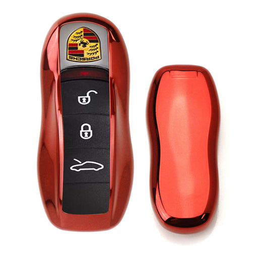 Red TPU Key Fob Cover Case For Porsche Cayenne Panamera Macan 718  Cayman 911