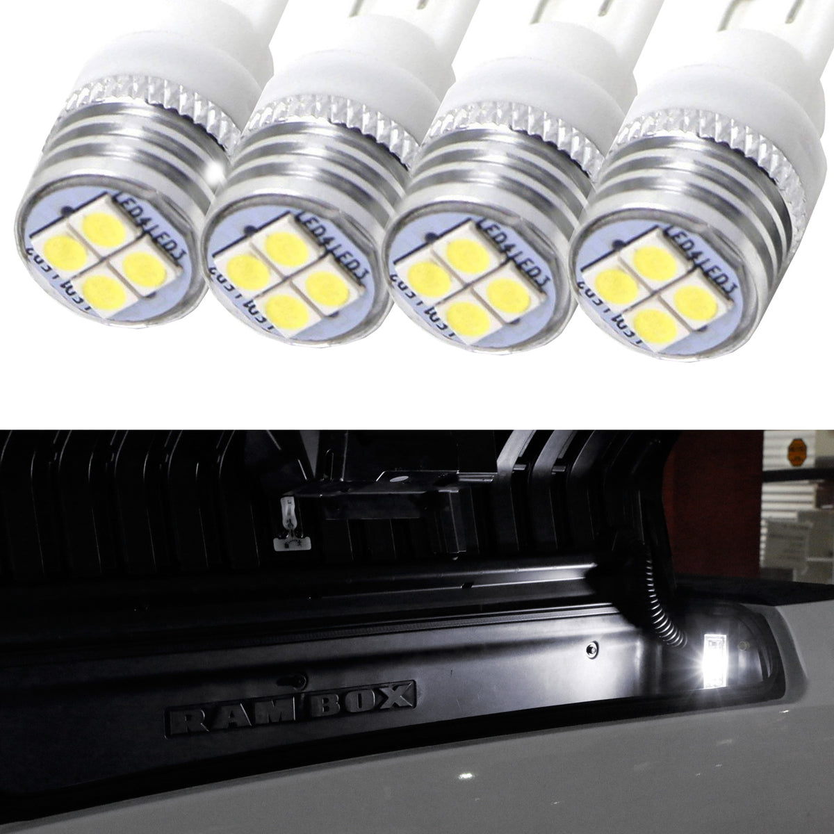 White LED RamBox Interior Light Replacement For 201319 Dodge RAM 1500