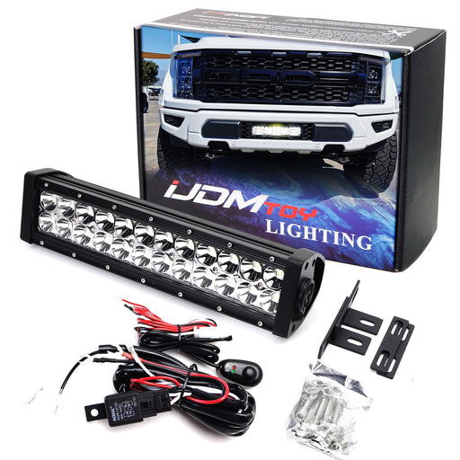 Lower Grille Hide 72W LED Light Bar Kit w/Bracket, Relay For Ford 2021-up Raptor