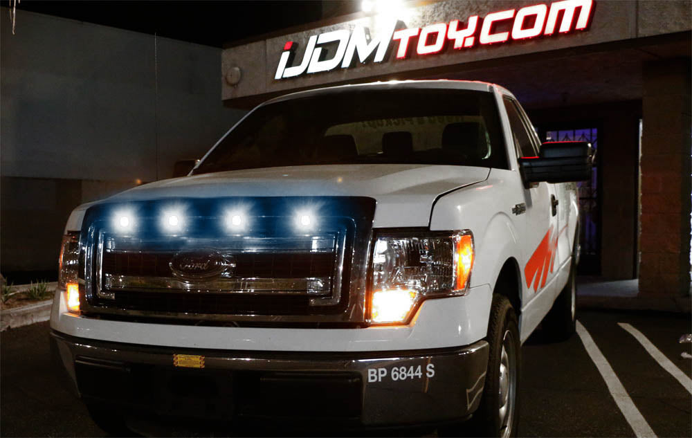 Svt Raptor Light Rack 4pc Ford SVT Raptor Style LED White Grille Lighting Kit, Universal Fit ...