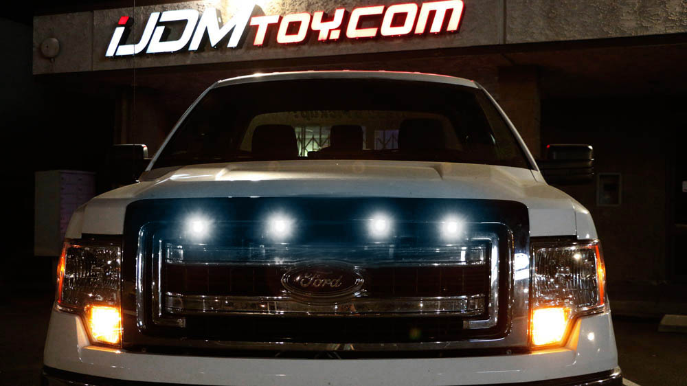 iJDMTOY 4pc Raptor Style 3W High Power LED Grille | India iJDMTOY 4pc Raptor Style 3W High Power LED Grille | India