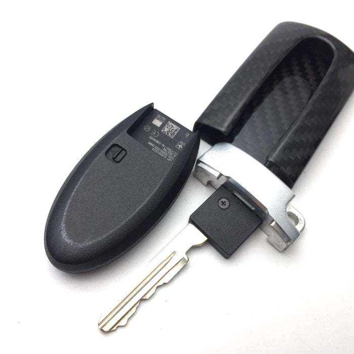 Carbon Fiber GTR Style Key Fob Cover Case For Nissan or Infiniti Oval Remote Key
