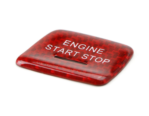 Red Real Carbon Fiber Engine Push Start Button Cover For 14-19 Chevy C7 Corvet