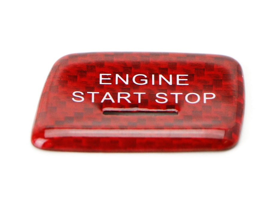 Red Real Carbon Fiber Engine Push Start Button Cover For 14-19 Chevy C ...