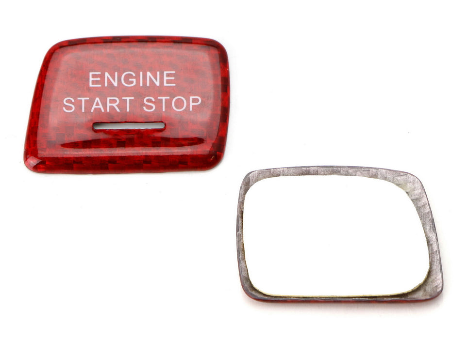 Kewucn Car Engine Start/Stop Button Cover, Carbon Fiber Auto Push