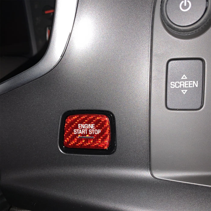For Renault ZOE Car Engine Start Stop Button Cover Genuine Carbon