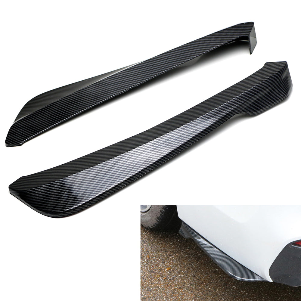 Universal Rear Splitter Black Carbon Fiber Finish PP Universal Fit Rear Bumper Lip Splitter Di ...