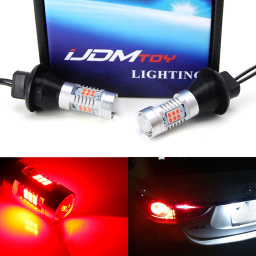 No Resistor Need JDM Red 21-SMD 7440 T20 LED Bulb For Taillight Rear Turn Signal