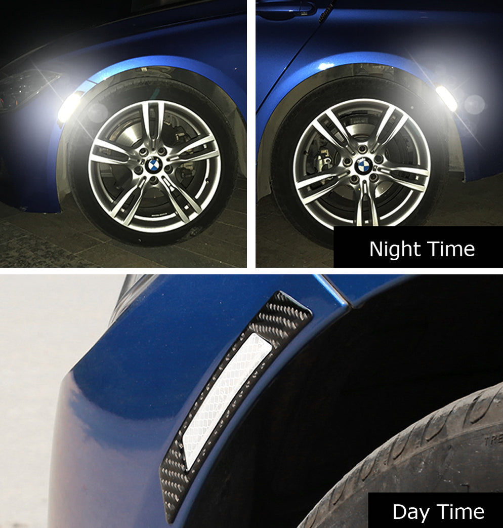 Universal White Reflective Side Marker Sticker w/Outer Black For Wheel ...