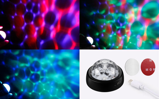 USB Rechargeable Sound Active Multi-Color RGB LED Interior DJ Disco Light Ball