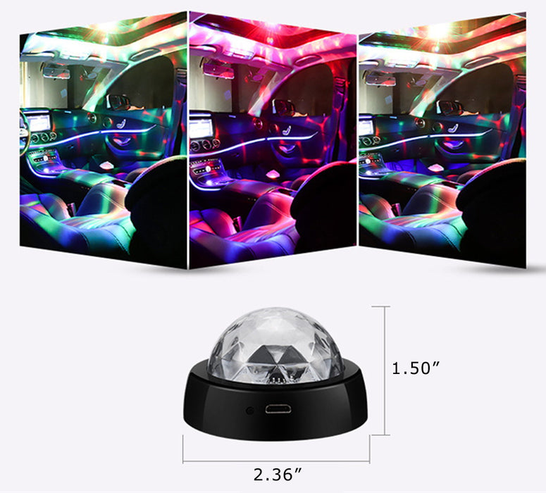 USB Rechargeable Sound Active Multi-Color RGB LED Interior DJ Disco Light Ball